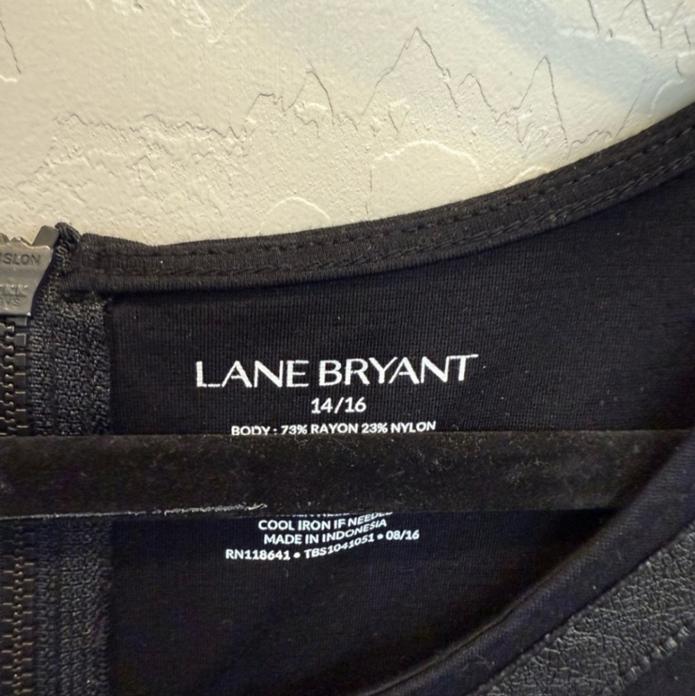Lane Bryant Black Peplum Chevron Tank Top Size 14/16 - Picture 2 of 3